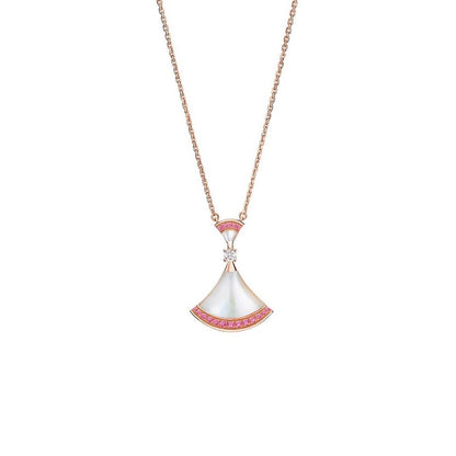 [ローラジュエリー]ドリームネックレス モップ ピンク ダイヤモンド