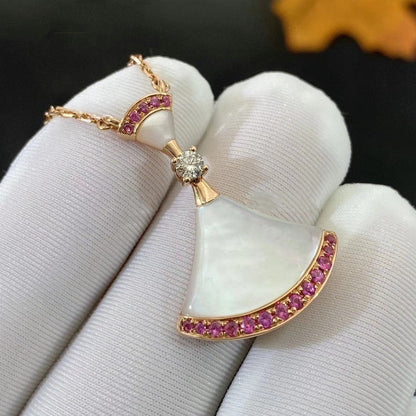 [ローラジュエリー]ドリームネックレス モップ ピンク ダイヤモンド