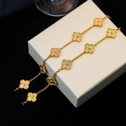 [ローラジュエリー]クローバー 5モチーフ ブロンズブレスレット