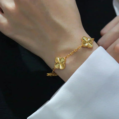 [Lora-Jewelry]CLOVER 5 FLOWERS LASER BRACELET