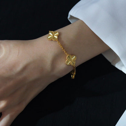 [Lora-Jewelry]CLOVER 5 FLOWERS LASER BRACELET