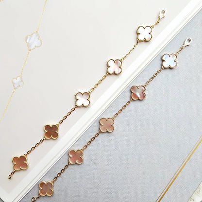 [Lora-Jewelry]CLOVER 5 PINK MOP BRACELET