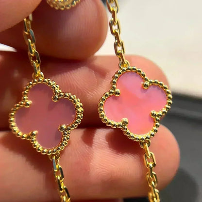[Lora-Jewelry]CLOVER 5 PINK MOP BRACELET