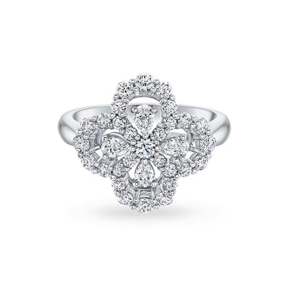 [Lora-Jewelry]LOOP RING FULL MOTIF DIAMOND 16MM SILVE