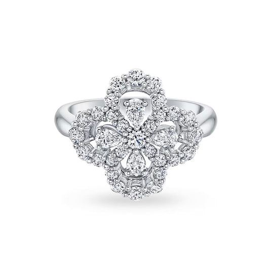 [Lora-Jewelry]LOOP RING FULL MOTIF DIAMOND 16MM SILVE