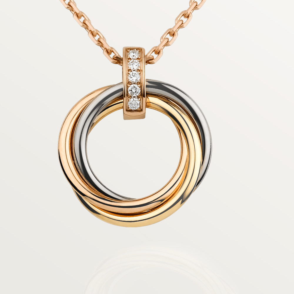 [Lora-Jewelry]TRINITY NECKLACE GOLD  DIAMONDS