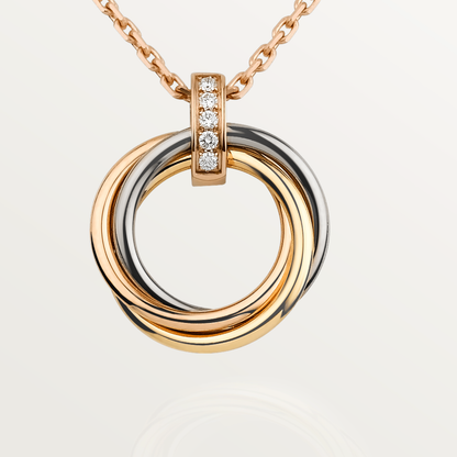 [Lora-Jewelry]TRINITY NECKLACE GOLD  DIAMONDS