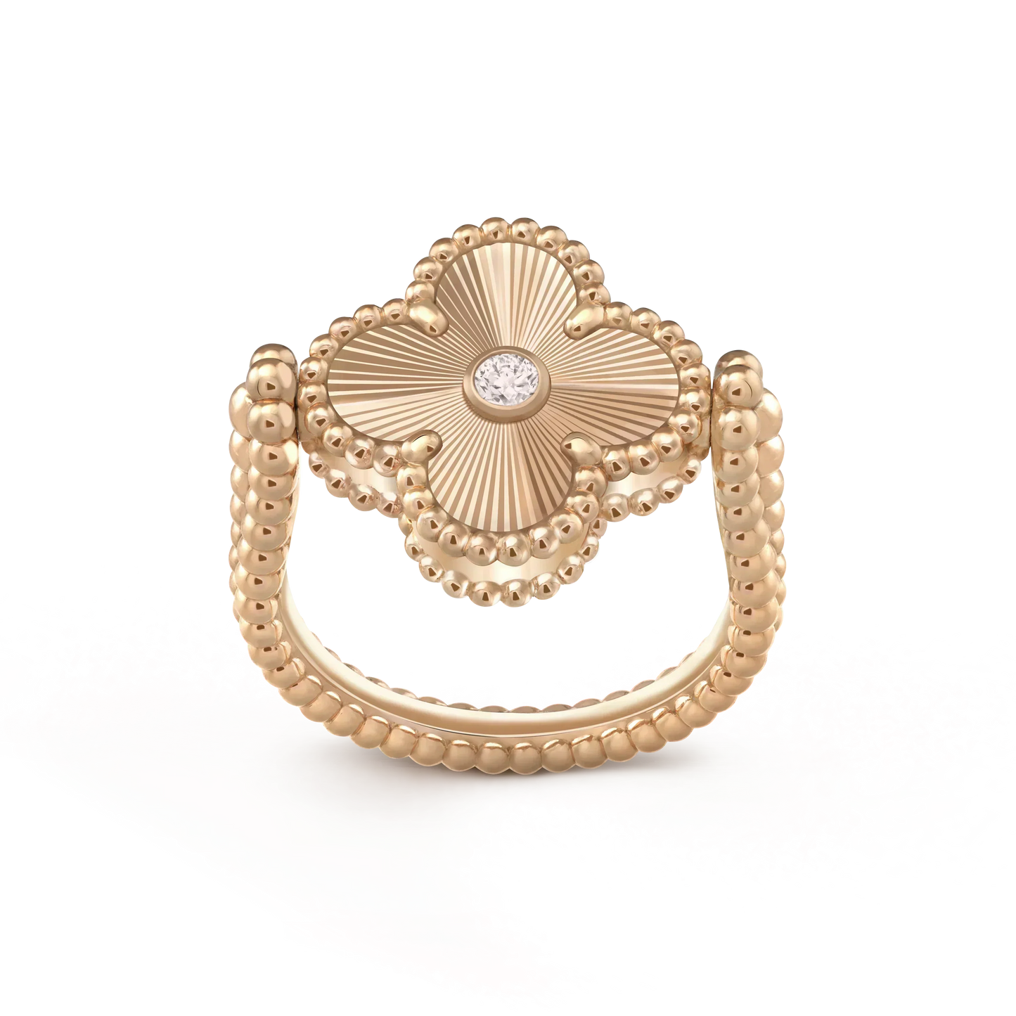 [Lora-Jewelry]CLOVER RIVERSIBLE PINK GOLD RING