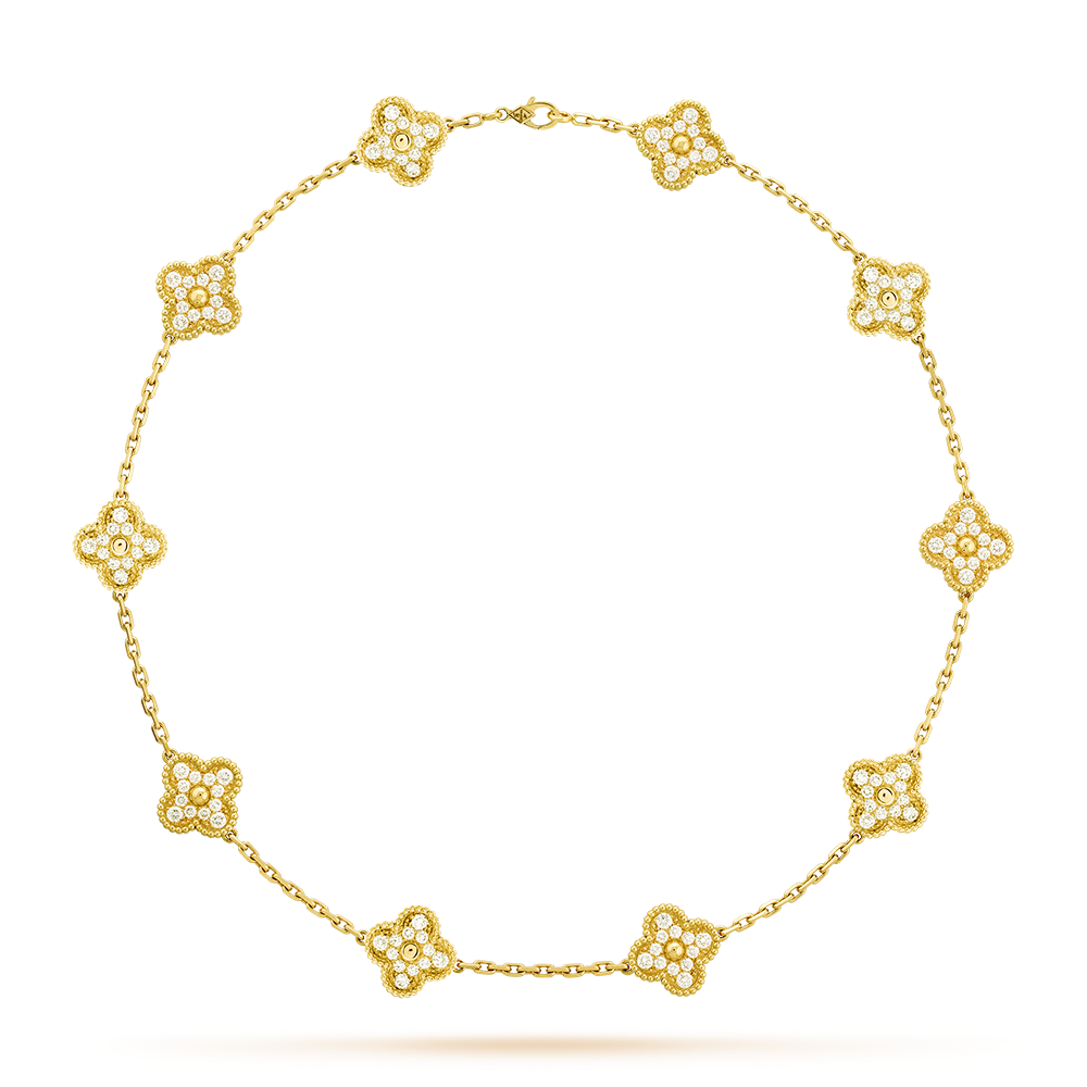 [Lora-Jewelry] COLLIER DIAMANT 10 MOTIFS TRÈFLE