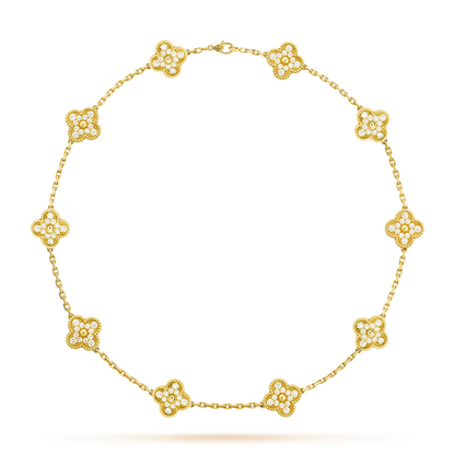 [Lora-Jewelry] COLLIER DIAMANT 10 MOTIFS TRÈFLE