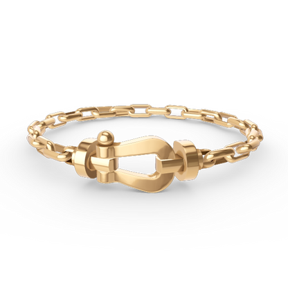[Lora-Jewelry]FORCE LARGE HORSESHOE CLASP  METAL BRACELET