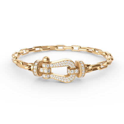 [Lora-Jewelry]FORCE LARGE HORSESHOE CLASP  METAL BRACELET