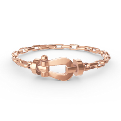[Lora-Jewelry]FORCE LARGE HORSESHOE CLASP  METAL BRACELET