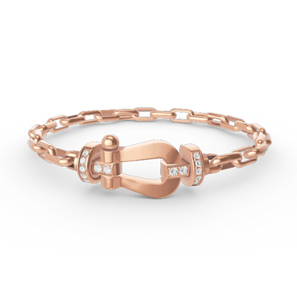 [Lora-Jewelry]FORCE LARGE HORSESHOE CLASP  METAL BRACELET