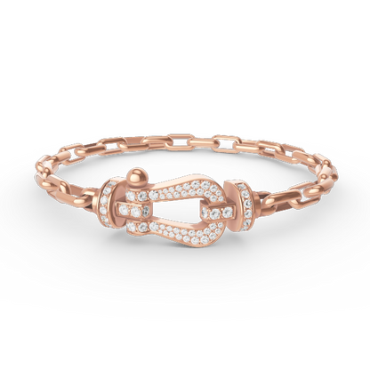 [Lora-Jewelry]FORCE LARGE HORSESHOE CLASP  METAL BRACELET
