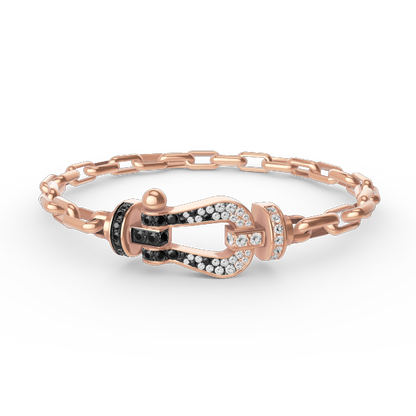 [Lora-Jewelry]FORCE LARGE HORSESHOE CLASP  METAL BRACELET