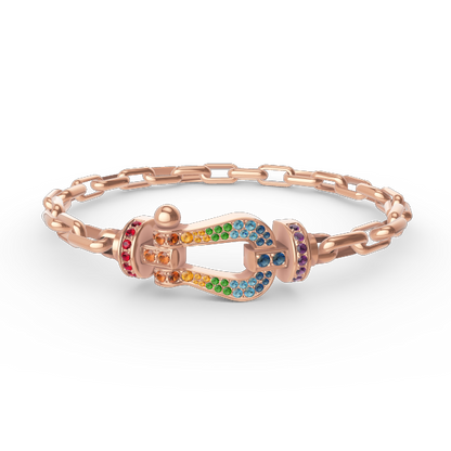 [Lora-Jewelry]FORCE LARGE HORSESHOE CLASP  METAL BRACELET