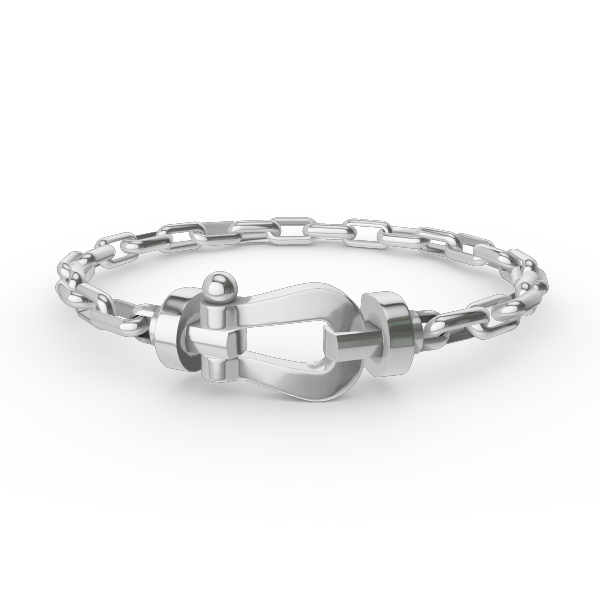 [Lora-Jewelry]FORCE LARGE HORSESHOE CLASP  METAL BRACELET