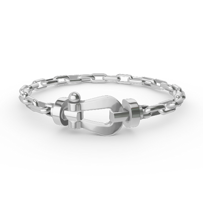[Lora-Jewelry]FORCE LARGE HORSESHOE CLASP  METAL BRACELET