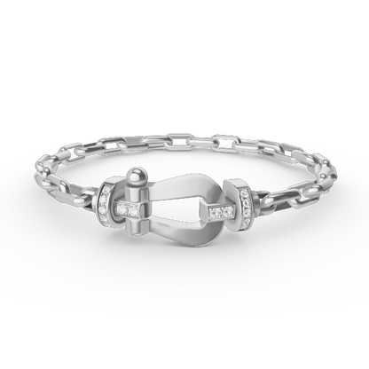 [Lora-Jewelry]FORCE LARGE HORSESHOE CLASP  METAL BRACELET
