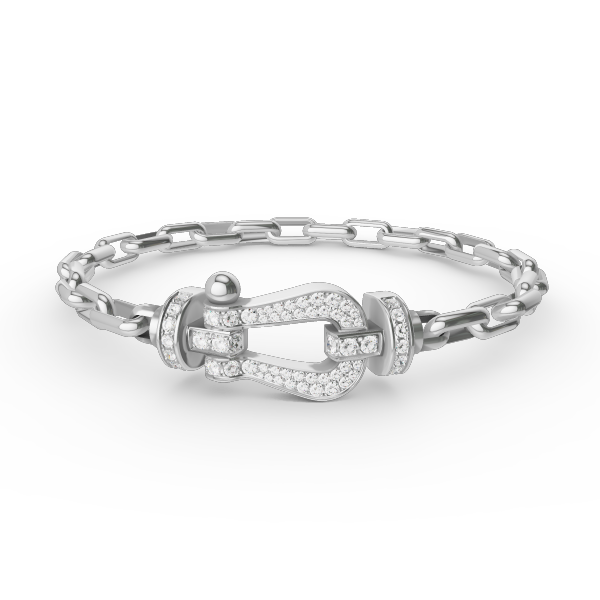 [Lora-Jewelry]FORCE LARGE HORSESHOE CLASP  METAL BRACELET