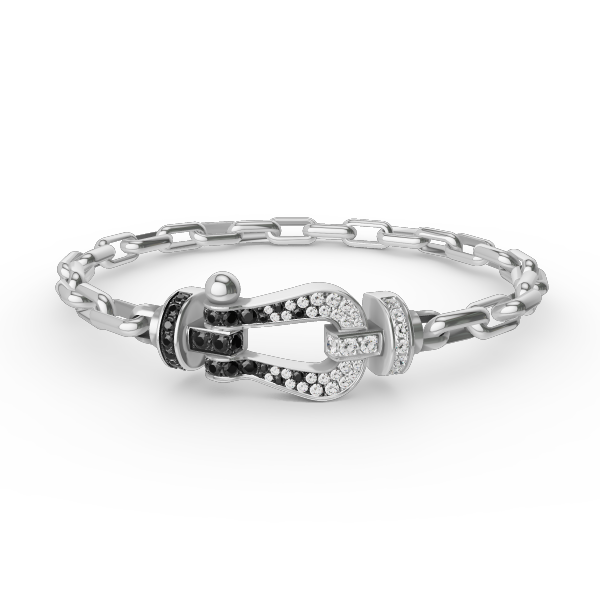 [Lora-Jewelry]FORCE LARGE HORSESHOE CLASP  METAL BRACELET