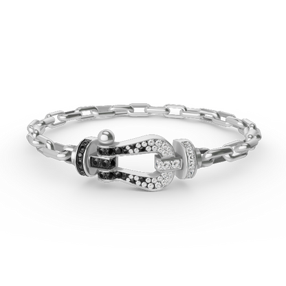 [Lora-Jewelry]FORCE LARGE HORSESHOE CLASP  METAL BRACELET