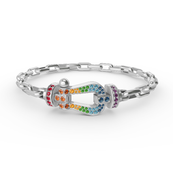 [Lora-Jewelry]FORCE LARGE HORSESHOE CLASP  METAL BRACELET