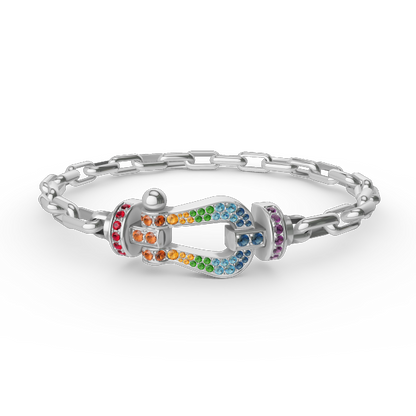 [Lora-Jewelry]FORCE LARGE HORSESHOE CLASP  METAL BRACELET