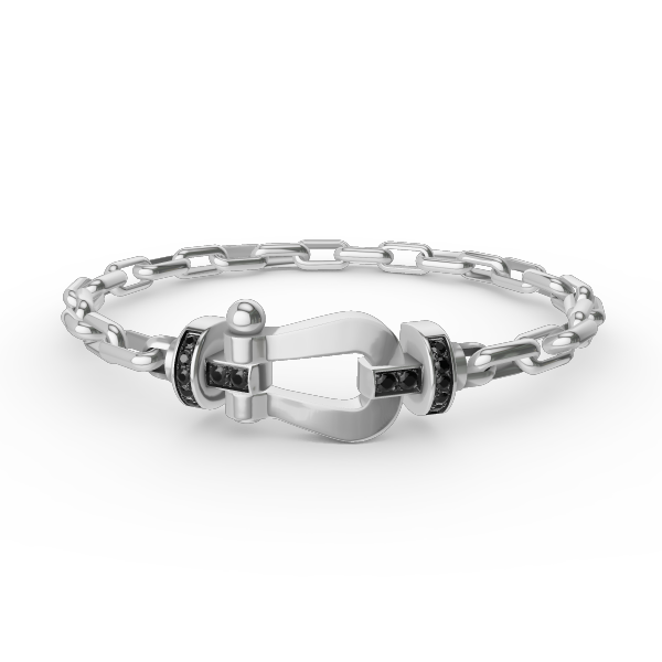 [Lora-Jewelry]FORCE LARGE HORSESHOE CLASP  METAL BRACELET