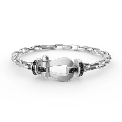 [Lora-Jewelry]FORCE LARGE HORSESHOE CLASP  METAL BRACELET