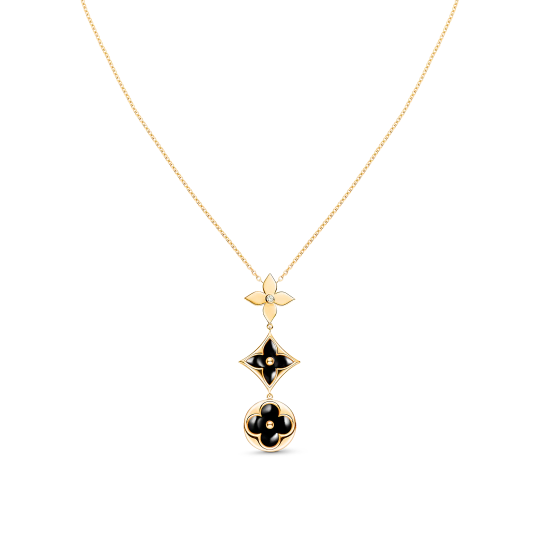[Lora-Jewelry] COLLIER ÉTOILE ET SOLEIL ONYX OR ROSE