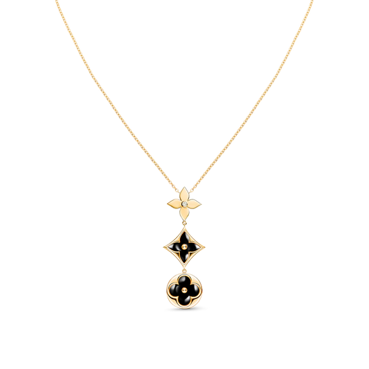 [Lora-Jewelry] COLLIER ÉTOILE ET SOLEIL ONYX OR ROSE