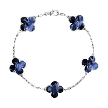 [Lora-Jewelry]CLOVER 5 MOTIF PIETERSITE SILVER BRACELET
