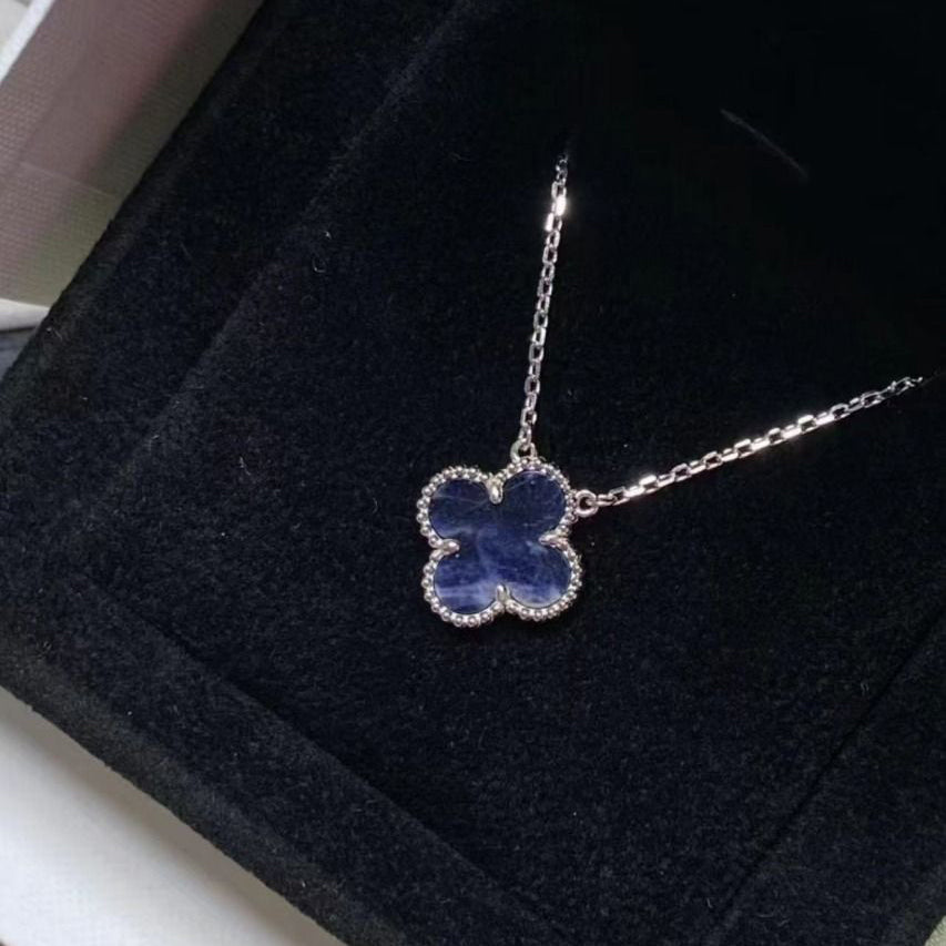 [Lora-Jewelry]CLOVER 15MM PIETERSITE NECKLACE SILVER