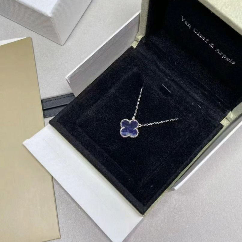 [Lora-Jewelry]CLOVER 15MM PIETERSITE NECKLACE SILVER
