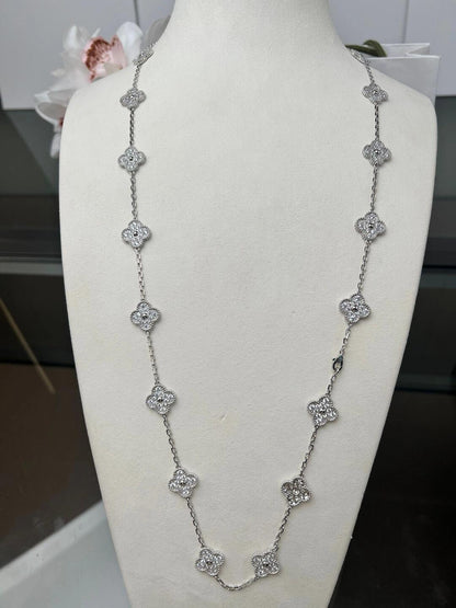 [Lora-Jewelry]TRÈFLE 20 MOTIFS DIAMANT ARGENT
