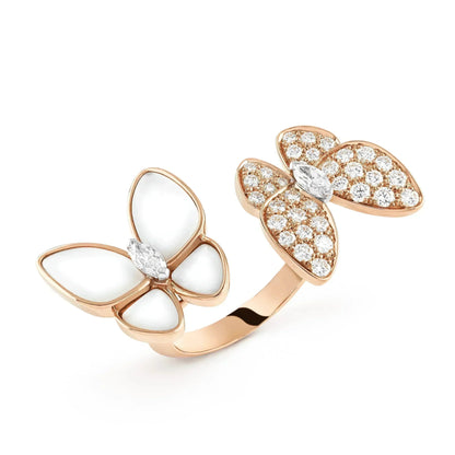 [Lora-Jewelry]TWIN BUTTERFLY DIAMOND MOP RING