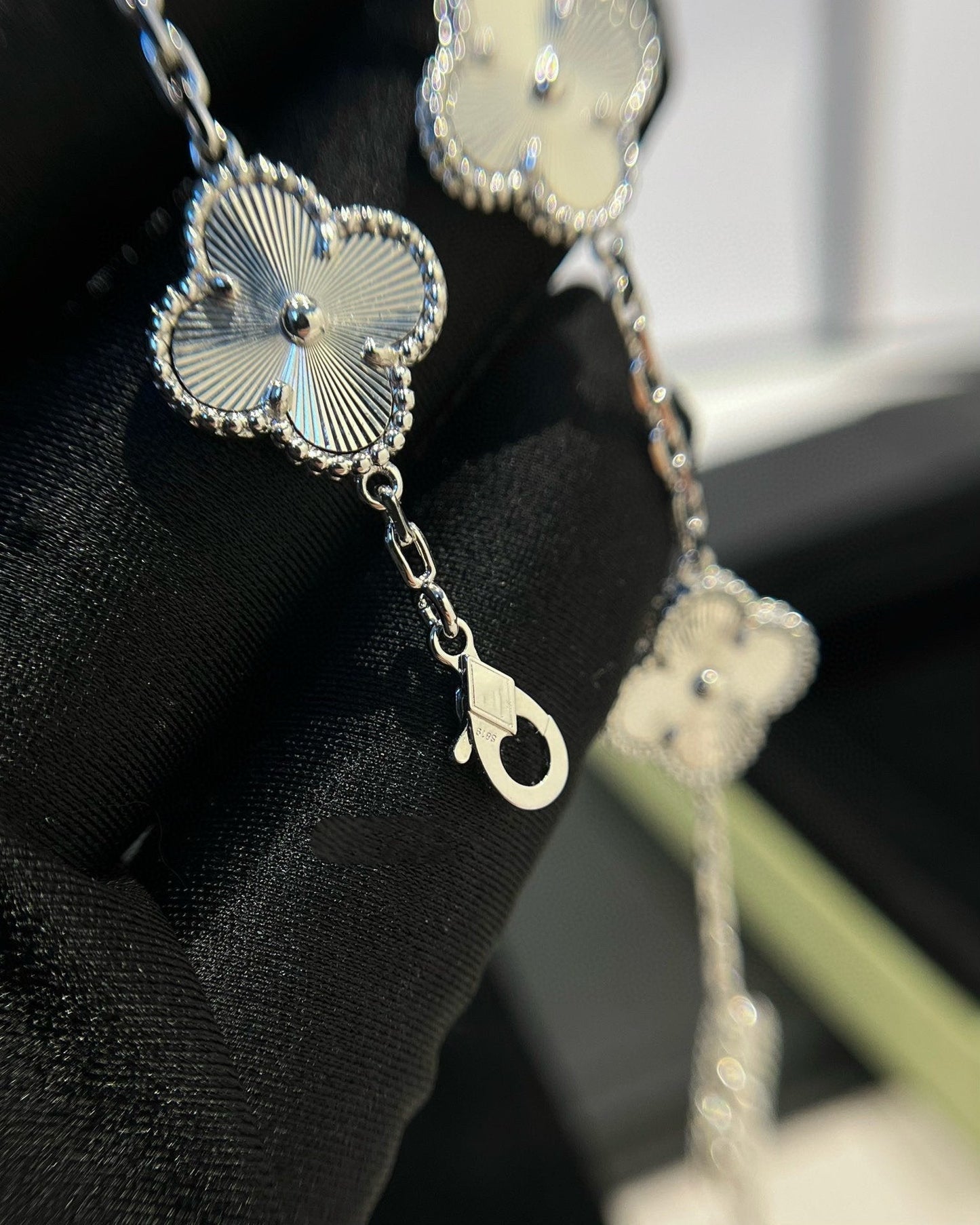 [Lora-Jewelry]CLOVER SILVER 5 MOTIFS BRACELET
