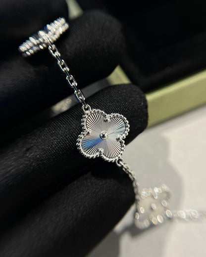 [Lora-Jewelry]CLOVER SILVER 5 MOTIFS BRACELET